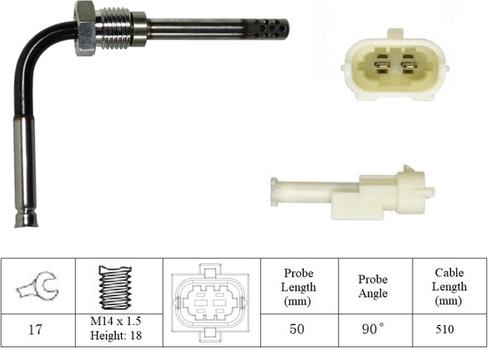 LUCAS LGS7203 - Датчик, температура на изгорелите газове vvparts.bg