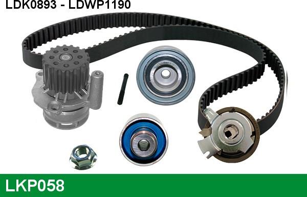 LUCAS LKP058 - Водна помпа+ к-кт ангренажен ремък vvparts.bg