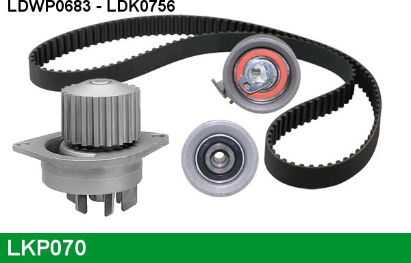 LUCAS LKP070 - Водна помпа+ к-кт ангренажен ремък vvparts.bg