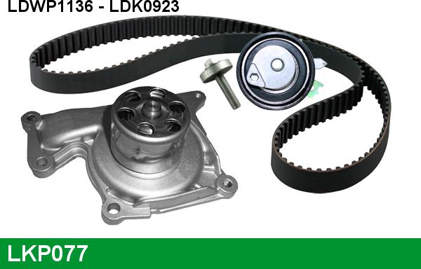 LUCAS LKP077 - Водна помпа+ к-кт ангренажен ремък vvparts.bg