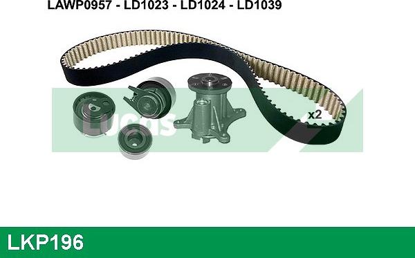 LUCAS LKP196 - Водна помпа+ к-кт ангренажен ремък vvparts.bg