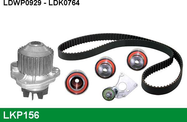 LUCAS LKP156 - Водна помпа+ к-кт ангренажен ремък vvparts.bg