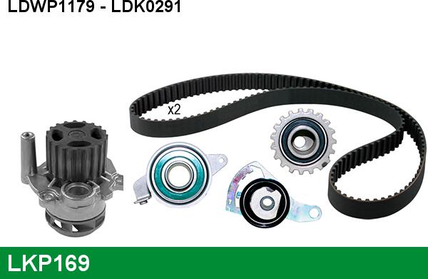 LUCAS LKP169 - Водна помпа+ к-кт ангренажен ремък vvparts.bg