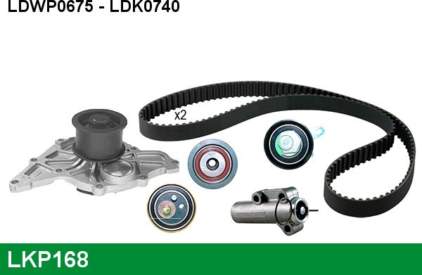 LUCAS LKP168 - Водна помпа+ к-кт ангренажен ремък vvparts.bg