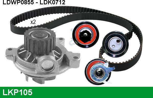 LUCAS LKP105 - Водна помпа+ к-кт ангренажен ремък vvparts.bg