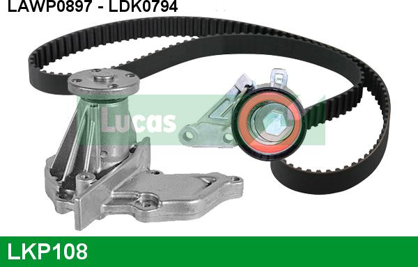 LUCAS LKP108 - Водна помпа+ к-кт ангренажен ремък vvparts.bg