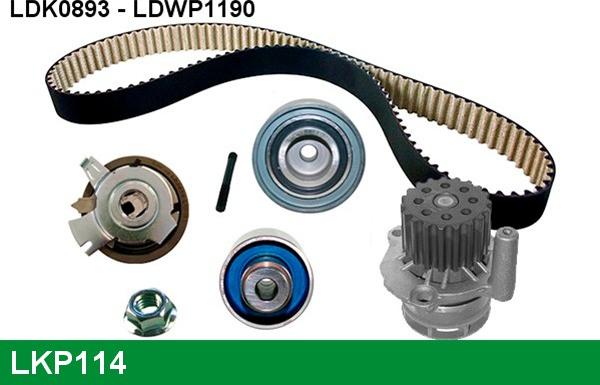 LUCAS LKP114 - Водна помпа+ к-кт ангренажен ремък vvparts.bg