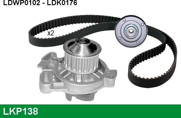 LUCAS LKP138 - Водна помпа+ к-кт ангренажен ремък vvparts.bg