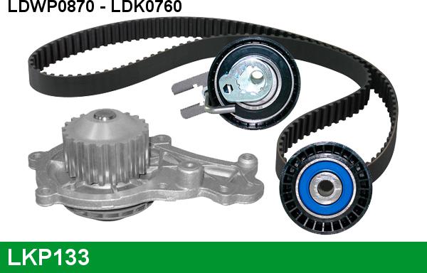 LUCAS LKP133 - Водна помпа+ к-кт ангренажен ремък vvparts.bg