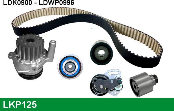 LUCAS LKP125 - Водна помпа+ к-кт ангренажен ремък vvparts.bg