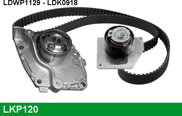 LUCAS LKP120 - Водна помпа+ к-кт ангренажен ремък vvparts.bg