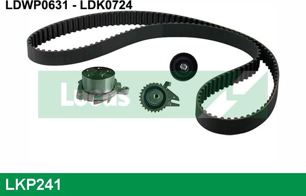 LUCAS LKP241 - Водна помпа+ к-кт ангренажен ремък vvparts.bg