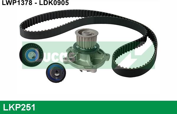 LUCAS LKP251 - Водна помпа+ к-кт ангренажен ремък vvparts.bg