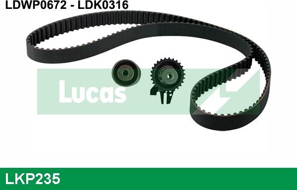 LUCAS LKP235 - Водна помпа+ к-кт ангренажен ремък vvparts.bg