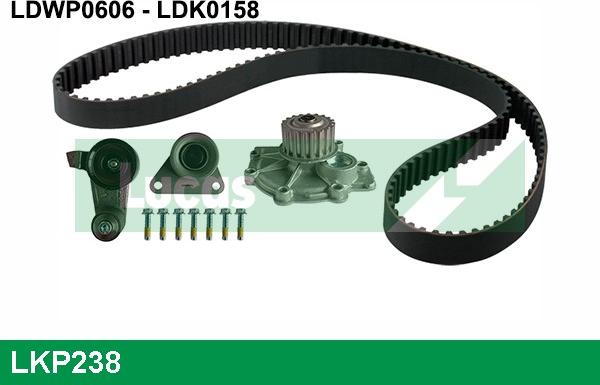 LUCAS LKP238 - Водна помпа+ к-кт ангренажен ремък vvparts.bg