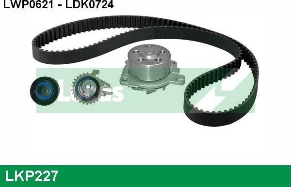 LUCAS LKP227 - Водна помпа+ к-кт ангренажен ремък vvparts.bg