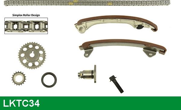 LUCAS LKTC34 - Комплект ангренажна верига vvparts.bg