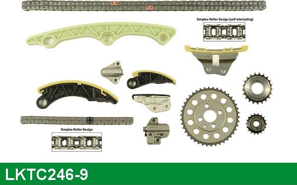 LUCAS LKTC246-9 - Комплект ангренажна верига vvparts.bg