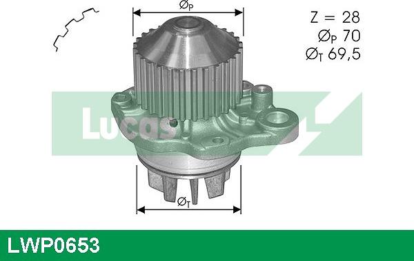 LUCAS LWP0653 - Водна помпа vvparts.bg