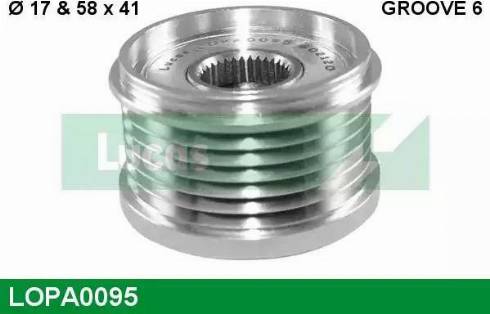 Lucas Engine Drive LOPA0095 - Ремъчна шайба, генератор vvparts.bg