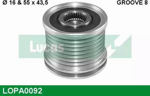 Lucas Engine Drive LOPA0092 - Ремъчна шайба, генератор vvparts.bg