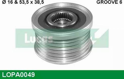 Lucas Engine Drive LOPA0049 - Ремъчна шайба, генератор vvparts.bg