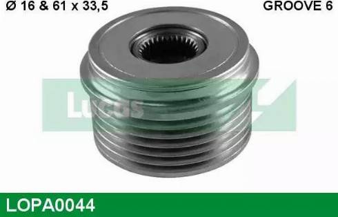 Lucas Engine Drive LOPA0044 - Ремъчна шайба, генератор vvparts.bg