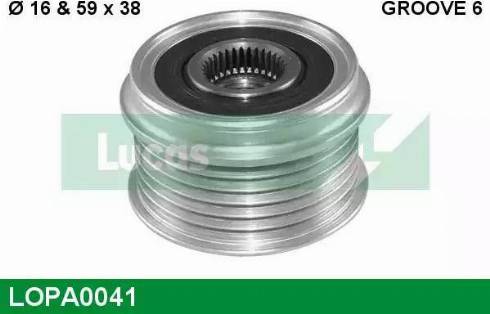 Lucas Engine Drive LOPA0041 - Ремъчна шайба, генератор vvparts.bg