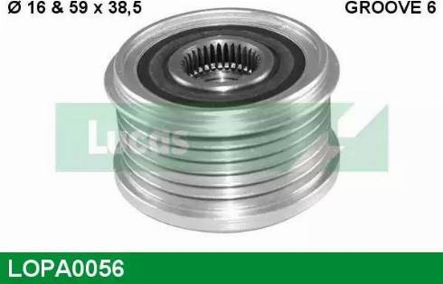 Lucas Engine Drive LOPA0056 - Ремъчна шайба, генератор vvparts.bg