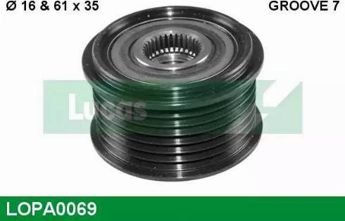 Lucas Engine Drive LOPA0069 - Ремъчна шайба, генератор vvparts.bg