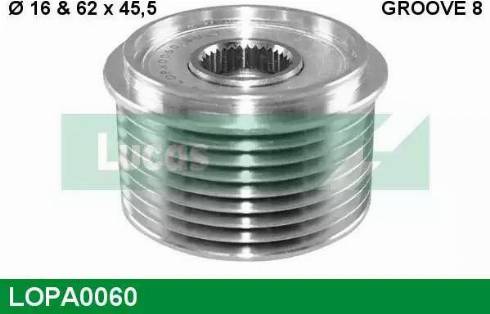 Lucas Engine Drive LOPA0060 - Ремъчна шайба, генератор vvparts.bg