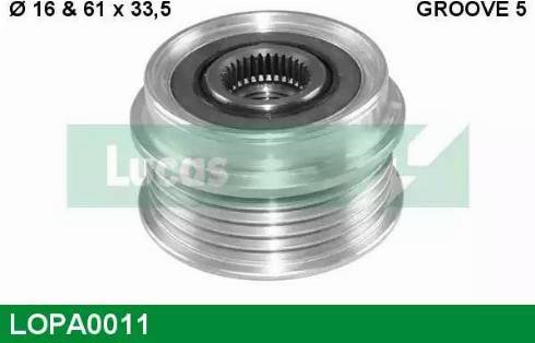 Lucas Engine Drive LOPA0011 - Ремъчна шайба, генератор vvparts.bg