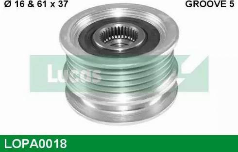 Lucas Engine Drive LOPA0018 - Ремъчна шайба, генератор vvparts.bg