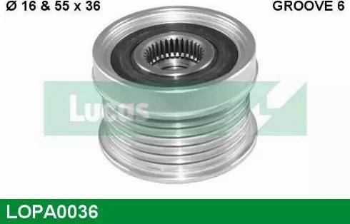 Lucas Engine Drive LOPA0036 - Ремъчна шайба, генератор vvparts.bg