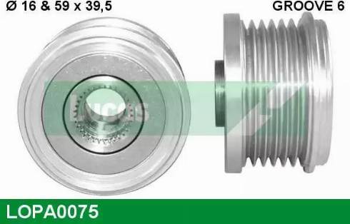 Lucas Engine Drive LOPA0075 - Ремъчна шайба, генератор vvparts.bg