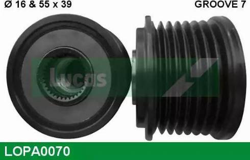 Lucas Engine Drive LOPA0070 - Ремъчна шайба, генератор vvparts.bg