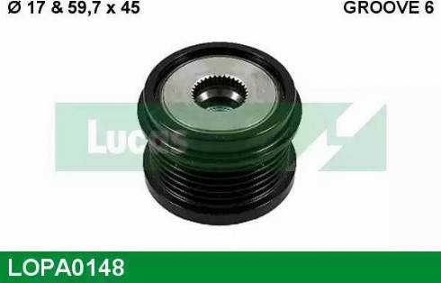 Lucas Engine Drive LOPA0148 - Ремъчна шайба, генератор vvparts.bg