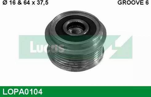 Lucas Engine Drive LOPA0104 - Ремъчна шайба, генератор vvparts.bg