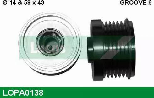 Lucas Engine Drive LOPA0138 - Ремъчна шайба, генератор vvparts.bg