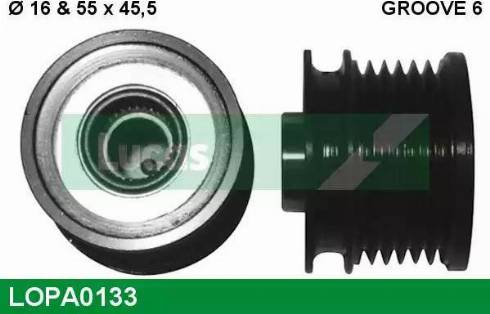 Lucas Engine Drive LOPA0133 - Ремъчна шайба, генератор vvparts.bg