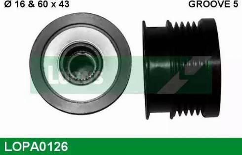 Lucas Engine Drive LOPA0126 - Ремъчна шайба, генератор vvparts.bg