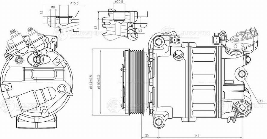 Luzar LCAC 1030 - Компресор, климатизация vvparts.bg