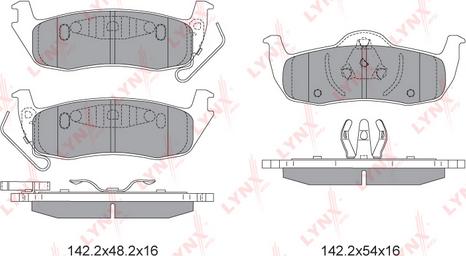 LYNXauto BD-4204 - Комплект спирачно феродо, дискови спирачки vvparts.bg