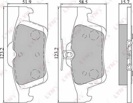 LYNXauto BD-5901 - Комплект спирачно феродо, дискови спирачки vvparts.bg