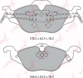 LYNXauto BD-5907 - Комплект спирачно феродо, дискови спирачки vvparts.bg