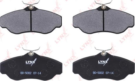 LYNXauto BD-5002 - Комплект спирачно феродо, дискови спирачки vvparts.bg
