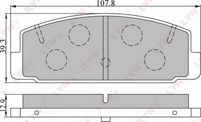 LYNXauto BD-5104 - Комплект спирачно феродо, дискови спирачки vvparts.bg