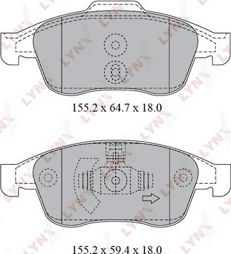 LYNXauto BD-6317 - Комплект спирачно феродо, дискови спирачки vvparts.bg