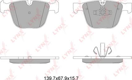 LYNXauto BD-1433 - Комплект спирачно феродо, дискови спирачки vvparts.bg