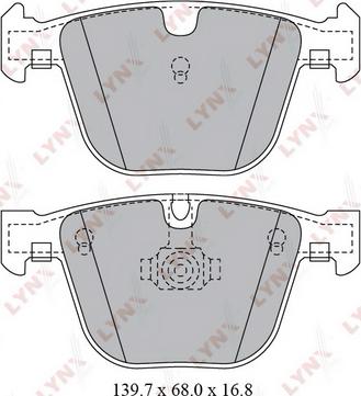 LYNXauto BD-1425 - Комплект спирачно феродо, дискови спирачки vvparts.bg